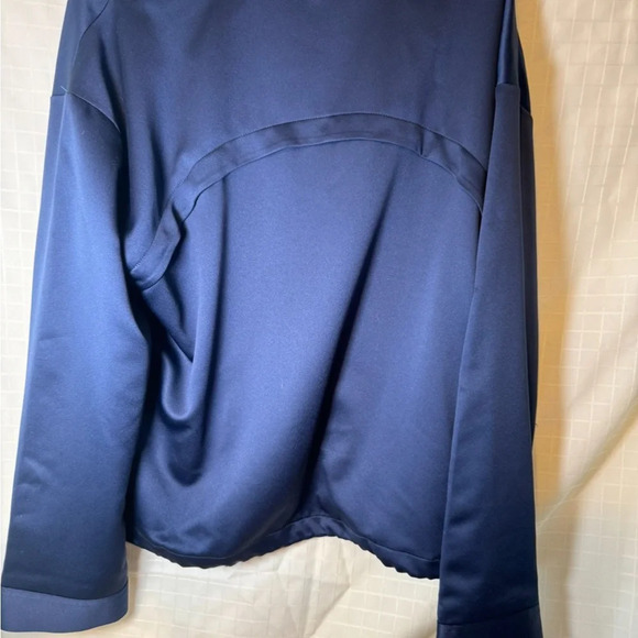 Womens GUESS Navy Blue Casual Jacket Sz Medium-large Fit Softshell Satiny Feel - Picture 3 of 4